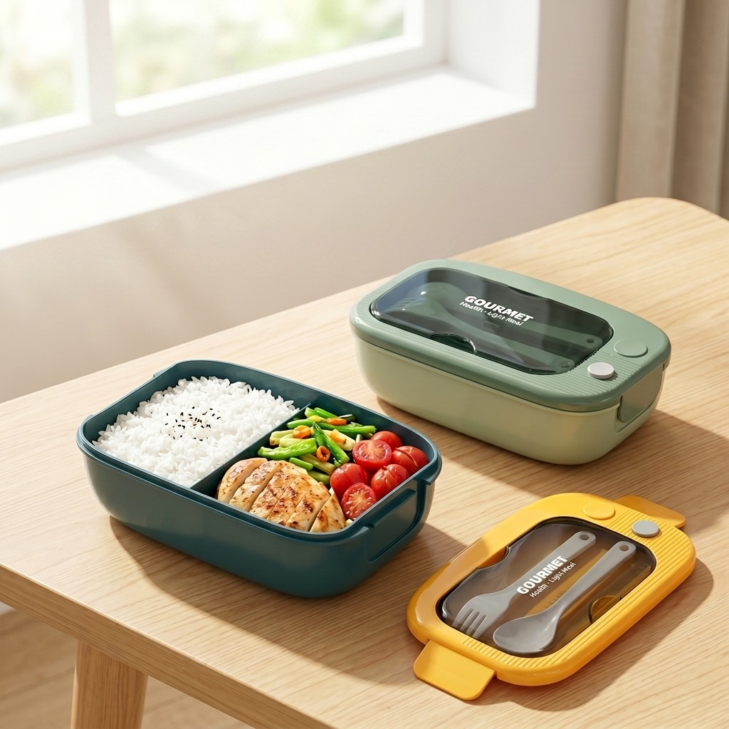 Meal Prep Or Prep Meal - Microwavable Plastic Bento Box 2 Compartment