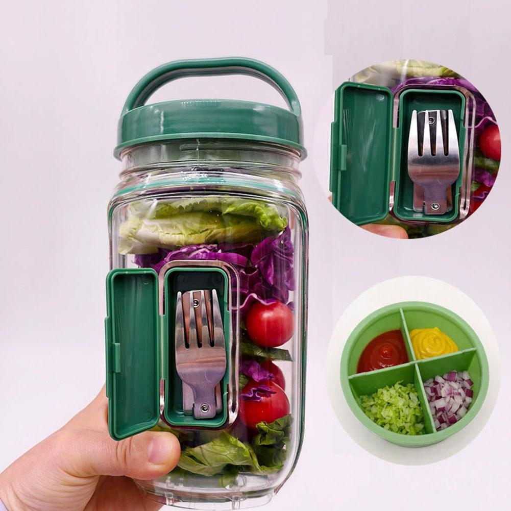 Portable Salad Container Jar w - Meal Prep Lunch 评论和价格