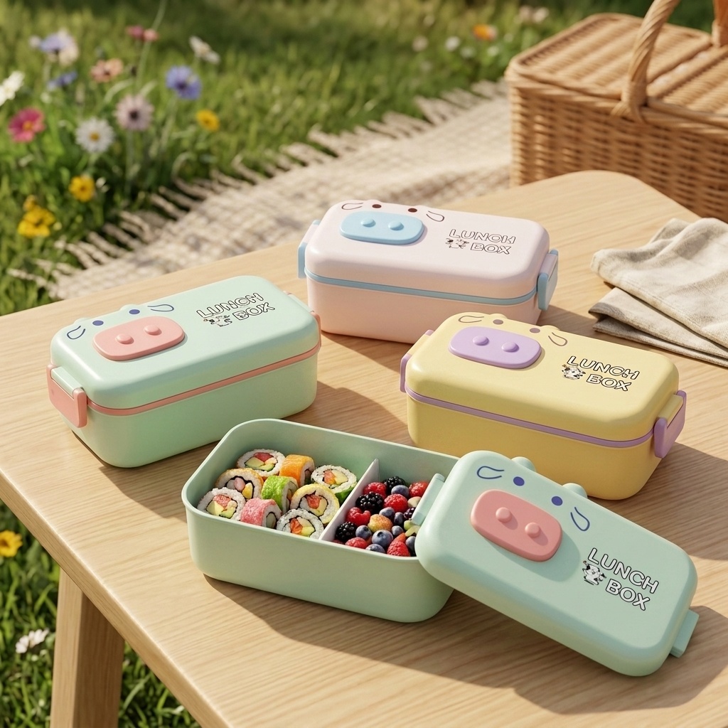 Cute Kids Bento Box Microwavab - Meal Prep Or Prep Meal 评论和价格