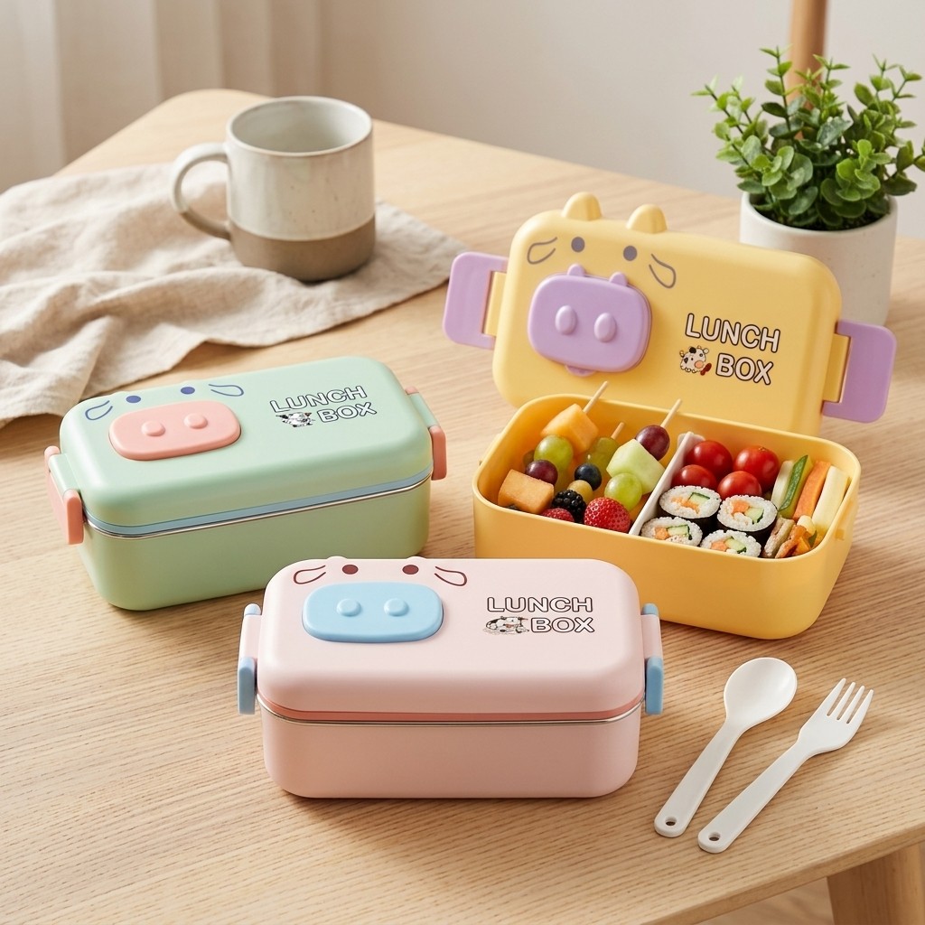Cute Kids Bento Box Microwavab - Meal Prep Or Prep Meal 评论和价格