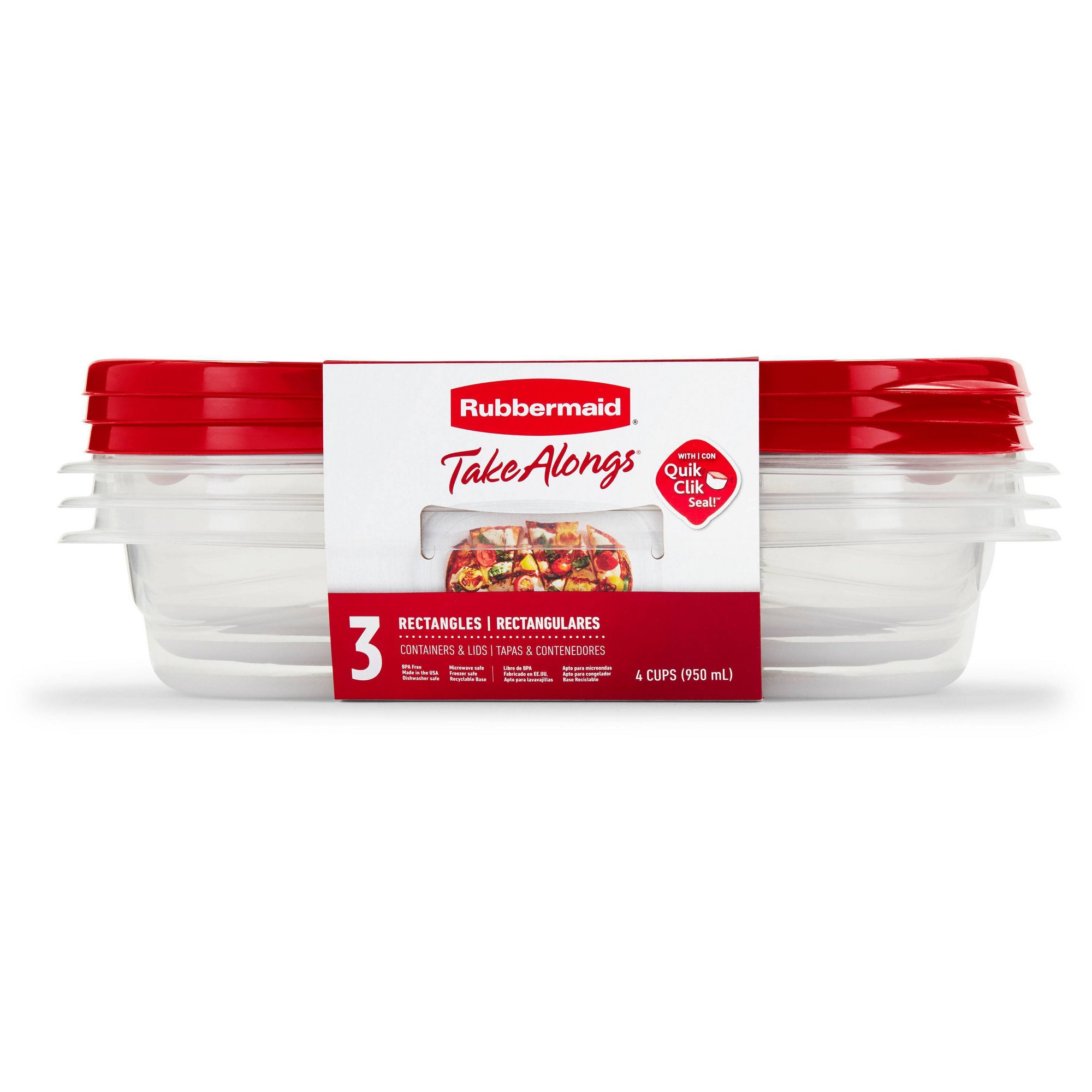 3pcs Red Rectangle Food Storag - Meal Prep Lunch 评论和价格