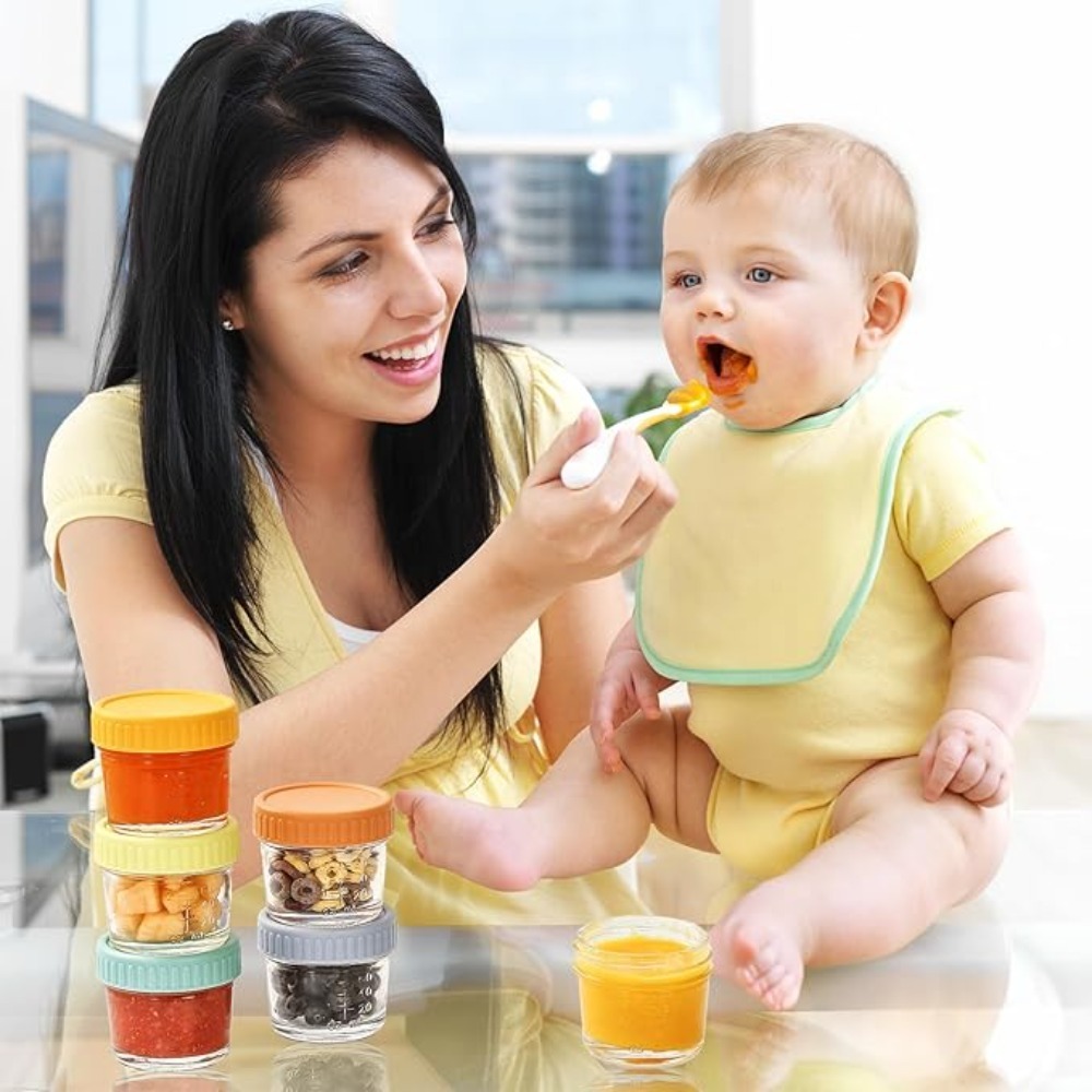 6pcs Glass Baby Food Jar Reusa - Sauce Dipping Cup 评论和价格