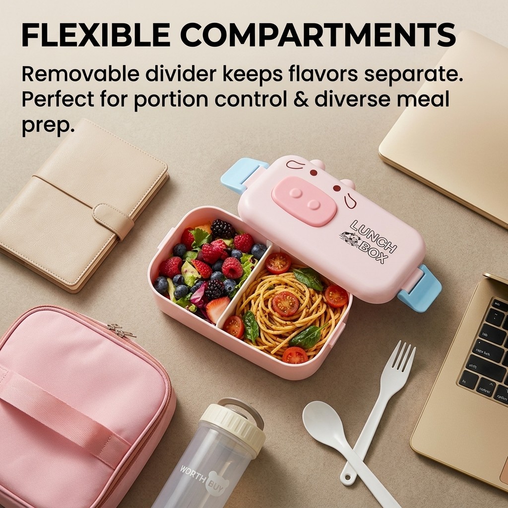 Kids Bento Box Plastic Microwa - Meal Prep Or Prep Meal 评论和价格