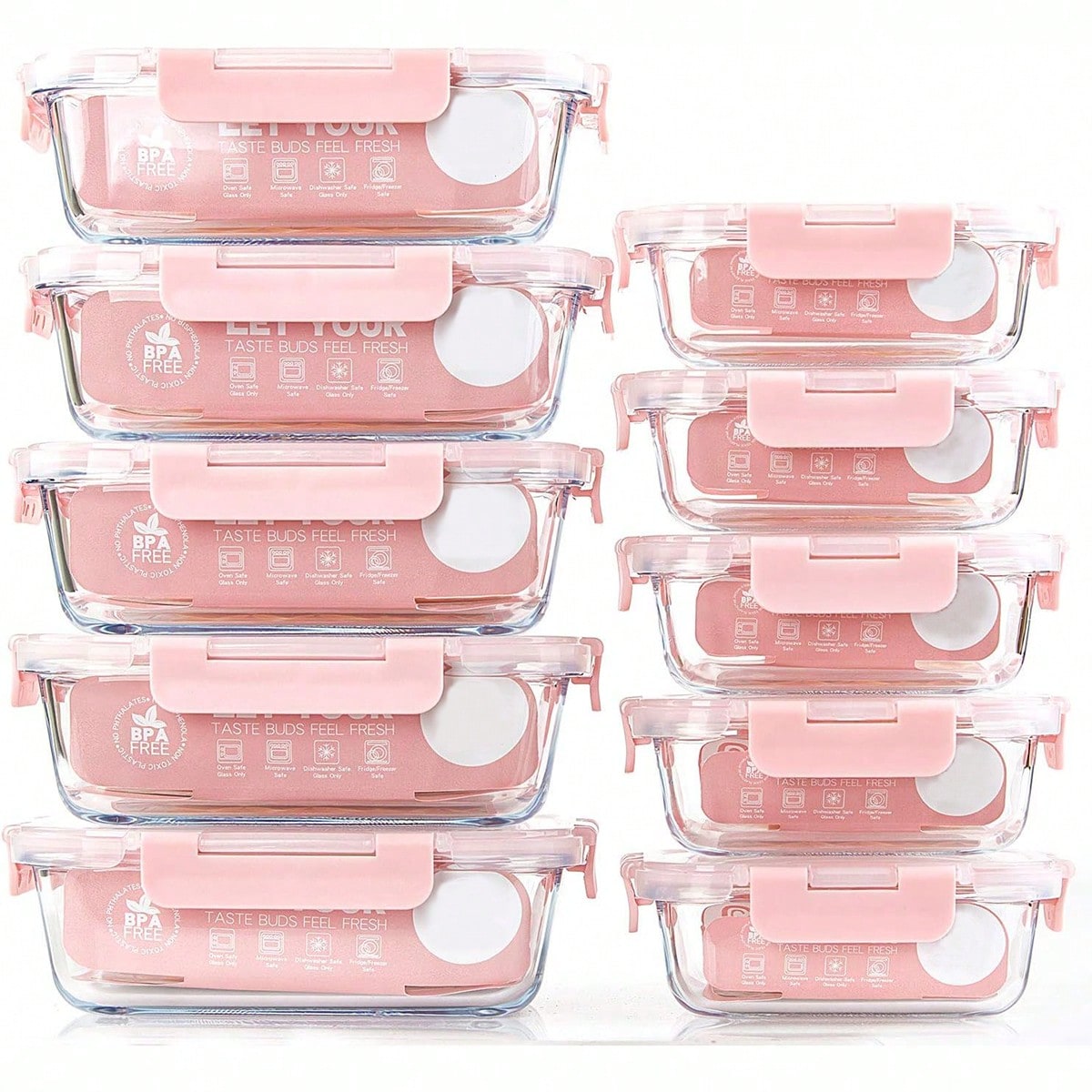 10 Pack Glass Meal Prep Contai - Meal Prep Lunch 评论和价格