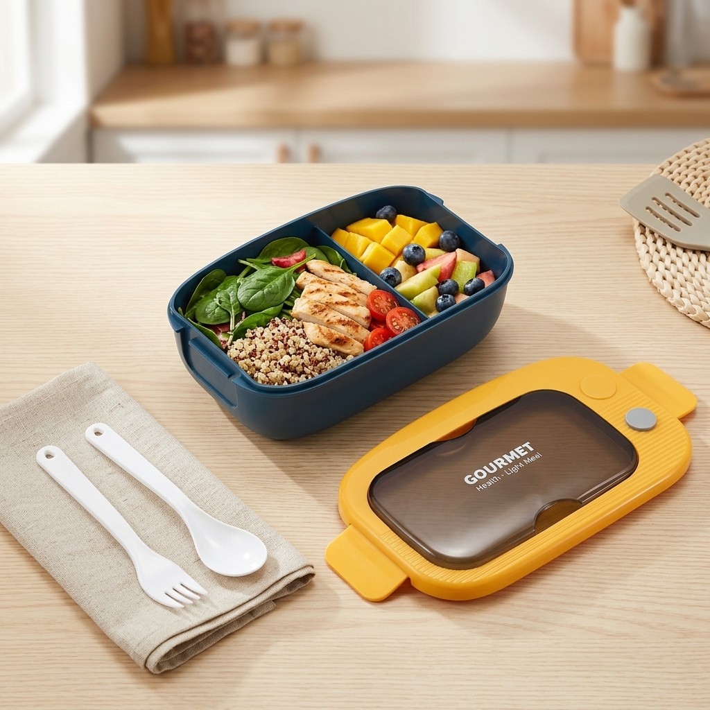 Plastic Bento Lunch Box 2 Comp - Meal Prep Or Prep Meal 评论和价格