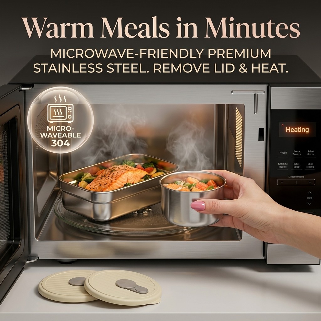 Microwave Safe 304 Stainless S - Meal Prep Lunch 评论和价格