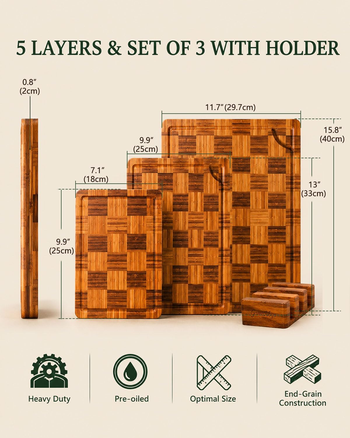 Checkered Cutting Board Set wi - Meal Prep Cutting 评论和价格
