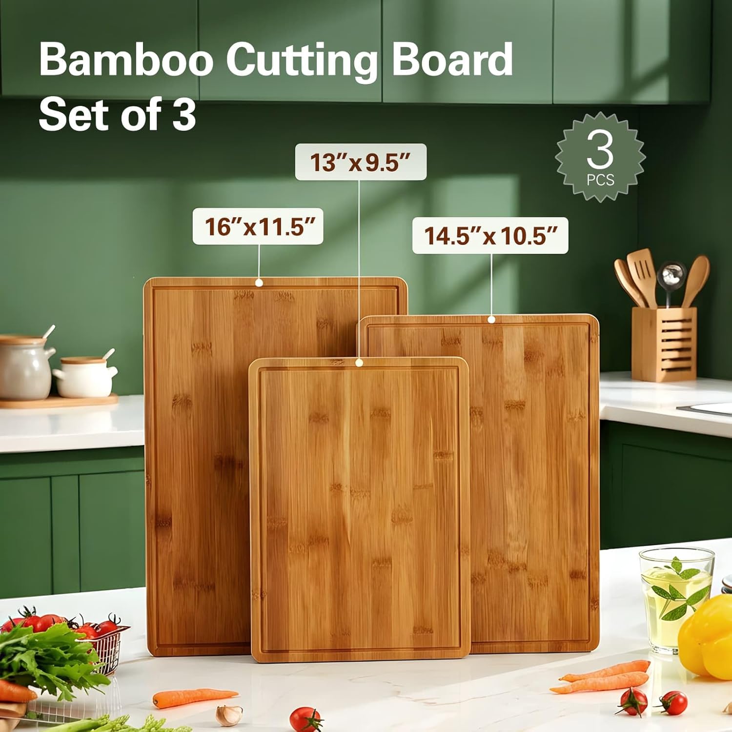 Bamboo Cutting Boards for Kitc - Meal Prep Cutting 评论和价格