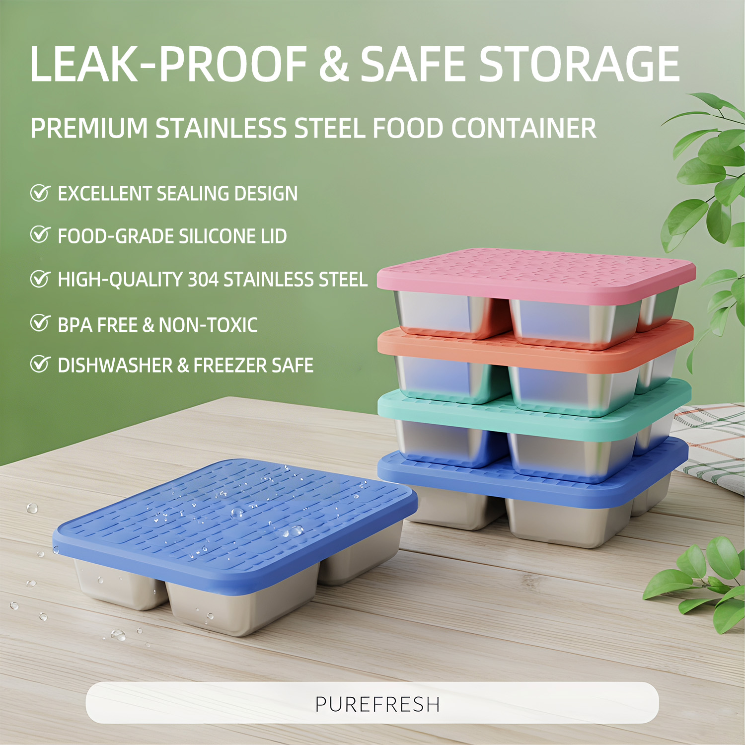 304 Stainless Steel Divided Lu - Meal Prep Lunch 评论和价格